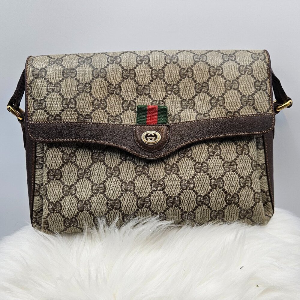 Gucci Web Sherry Line PVC Shoulder Bag